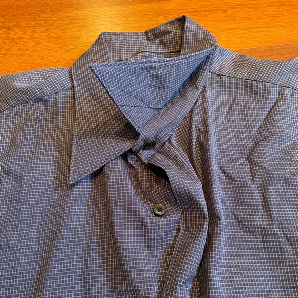 Burberry London 100% cotton blue striped button down shirt large - Picture 11 of 12